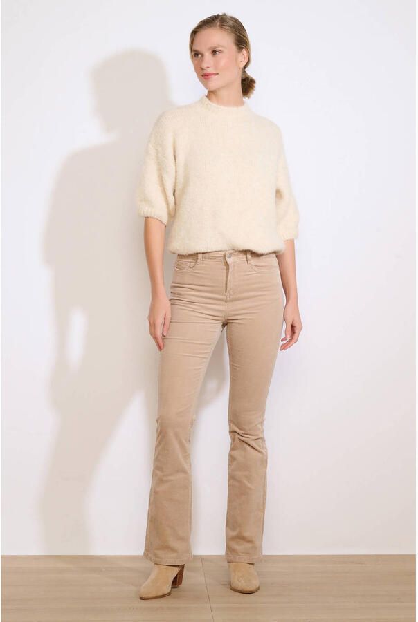 LOLALIZA corduroy flared regular waist flared broek beige - Foto 3