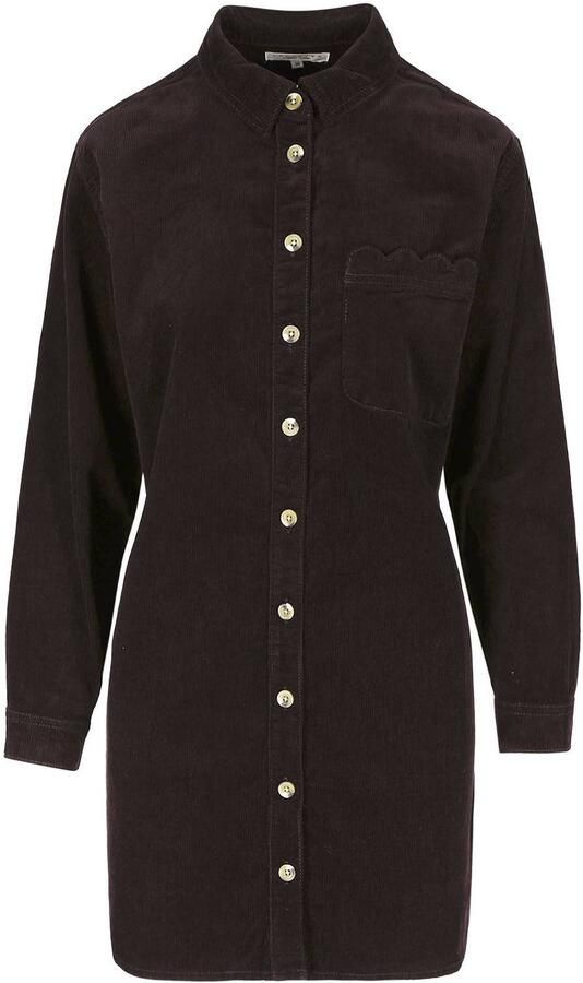 LOLALIZA corduroy korte blousejurk aubergine - Foto 2