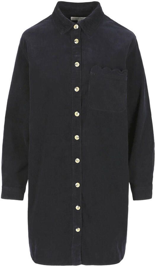 LOLALIZA corduroy korte blousejurk donkerblauw - Foto 3