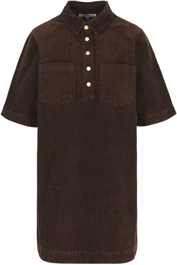 LOLALIZA corduroy korte jurk bruin - Foto 3