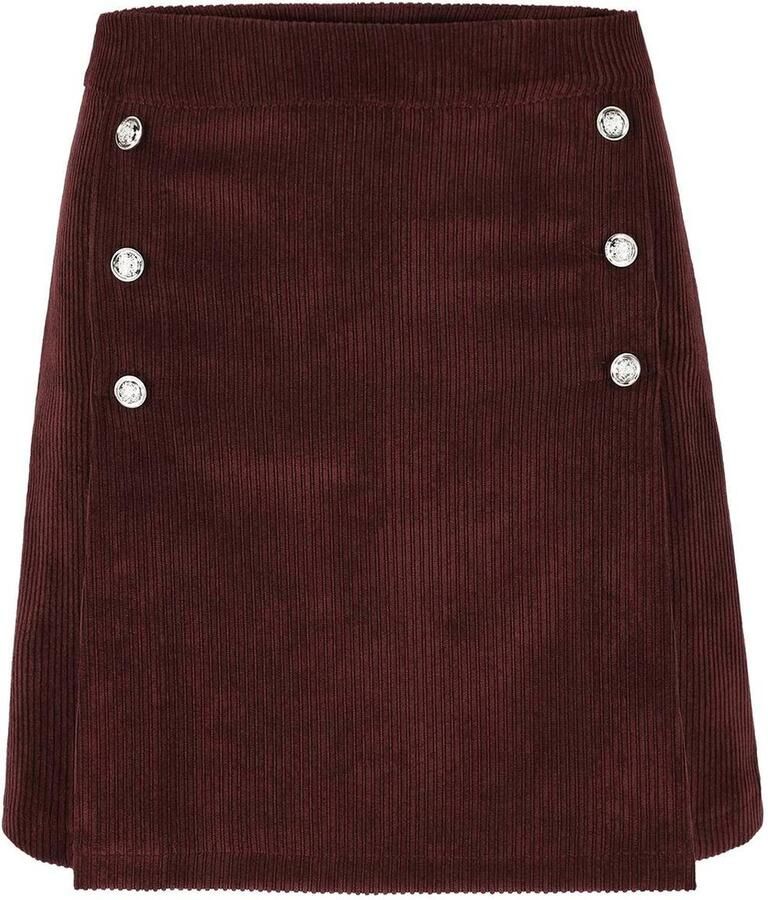 LOLALIZA corduroy korte rok aubergine - Foto 2