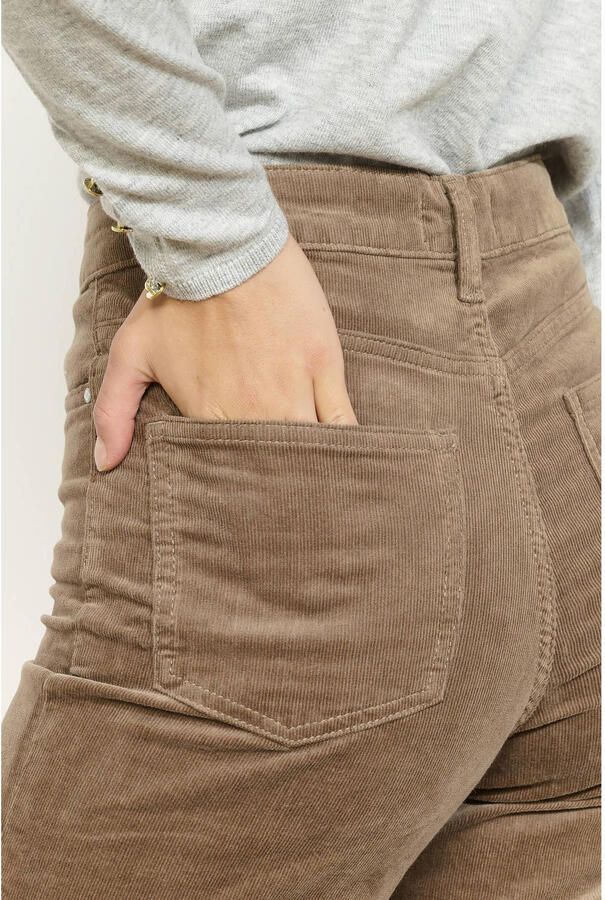 LOLALIZA corduroy mom regular waist broek camel - Foto 3