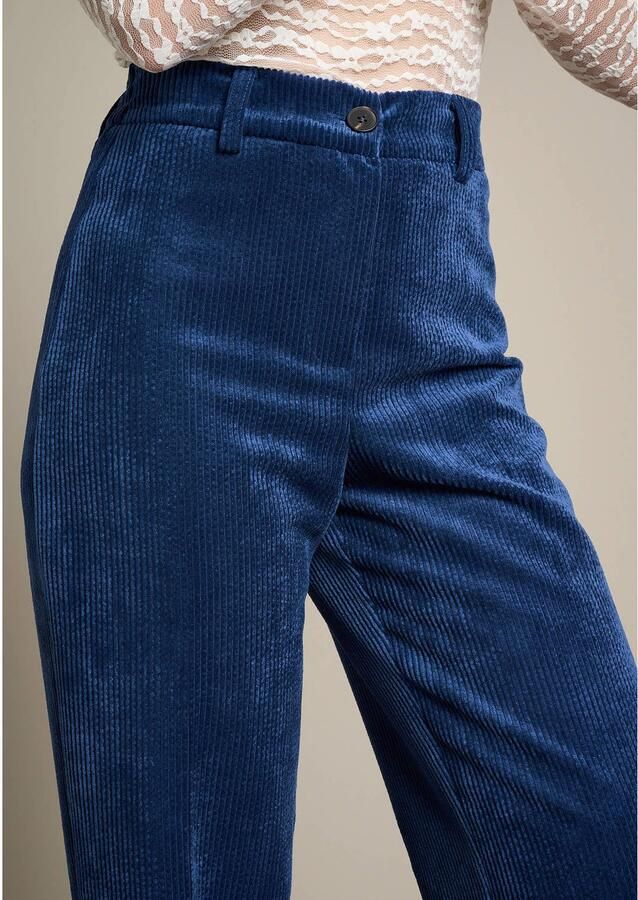 LOLALIZA corduroy wide leg broek donkerblauw - Foto 2