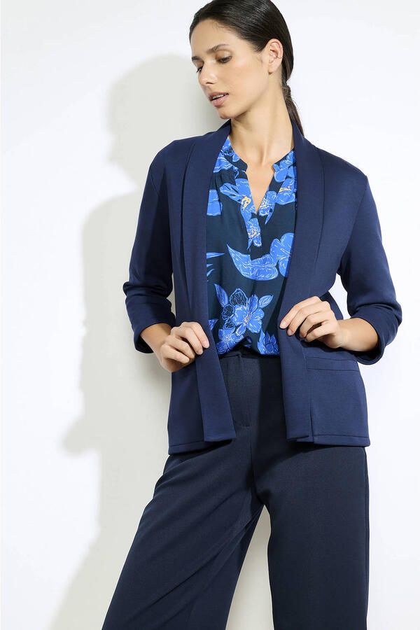 LOLALIZA cropped blazer donkerblauw