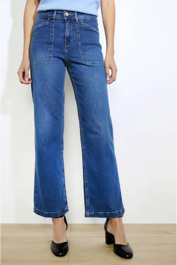 LOLALIZA cropped jeans dark blue denim