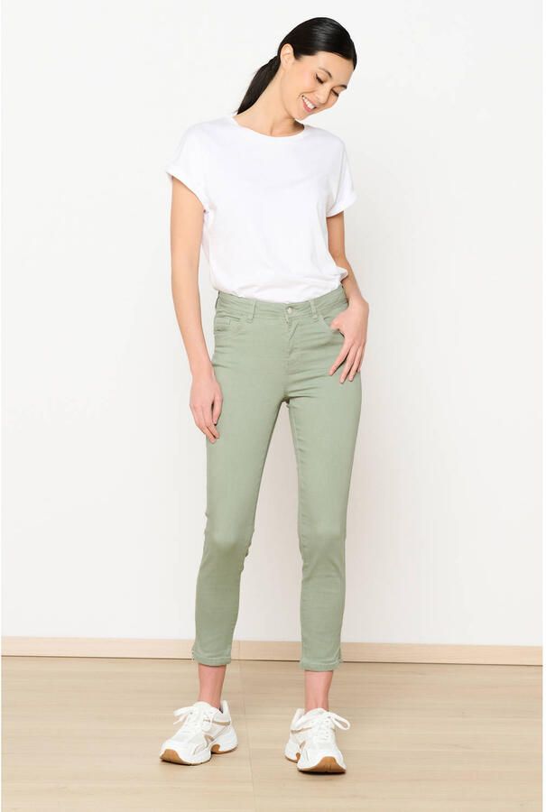 LOLALIZA cropped jeans lichtkaki