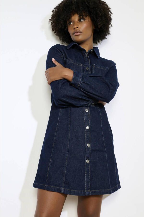 LOLALIZA denim blousejurk dark blue denim - Foto 1