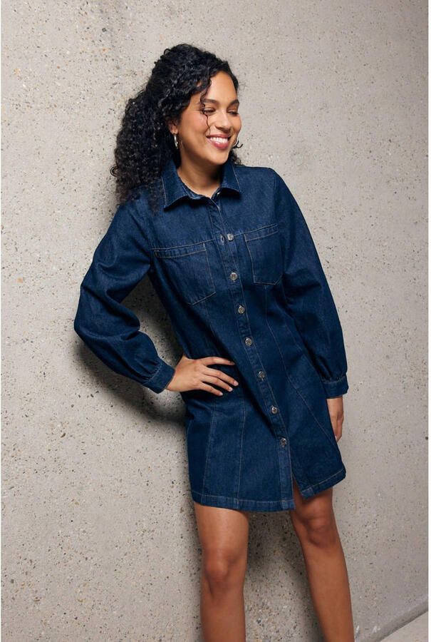 LOLALIZA denim blousejurk dark blue denim - Foto 2