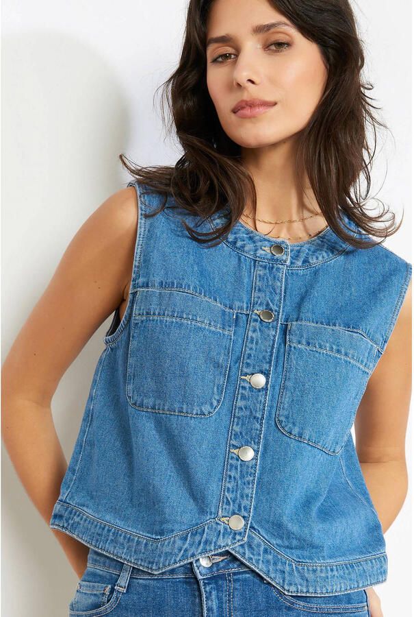 LOLALIZA denim gilet medium blue denim - Foto 2