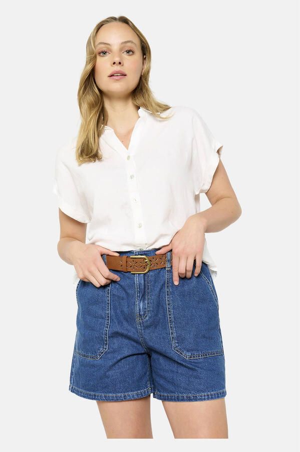 LOLALIZA denim high waist denim short medium blue denim