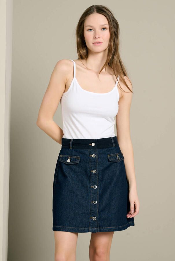 LOLALIZA denim korte rok donkerblauw
