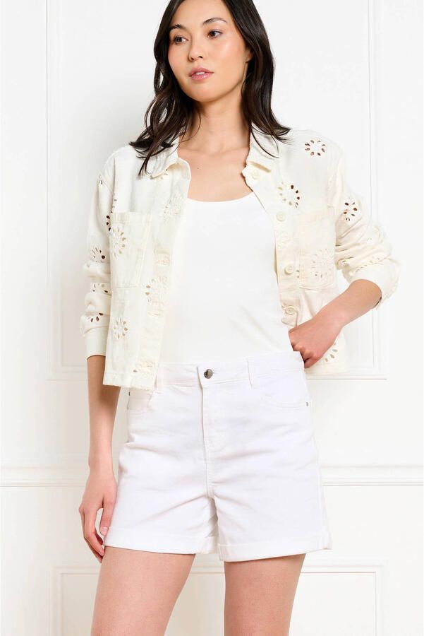 LOLALIZA denim regular low waist short ecru - Foto 3
