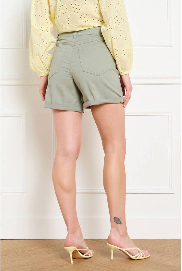 LOLALIZA denim regular low waist short kaki - Foto 3