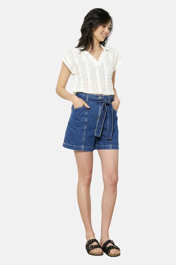 LOLALIZA denim regular waist short dark blue denim
