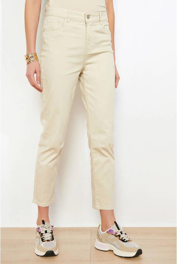 LOLALIZA denim slim high waist broek beige