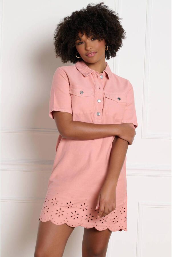 LOLALIZA denim spijkerjurk broderie