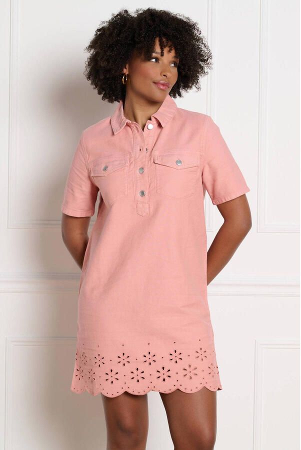 LOLALIZA denim spijkerjurk broderie - Foto 3