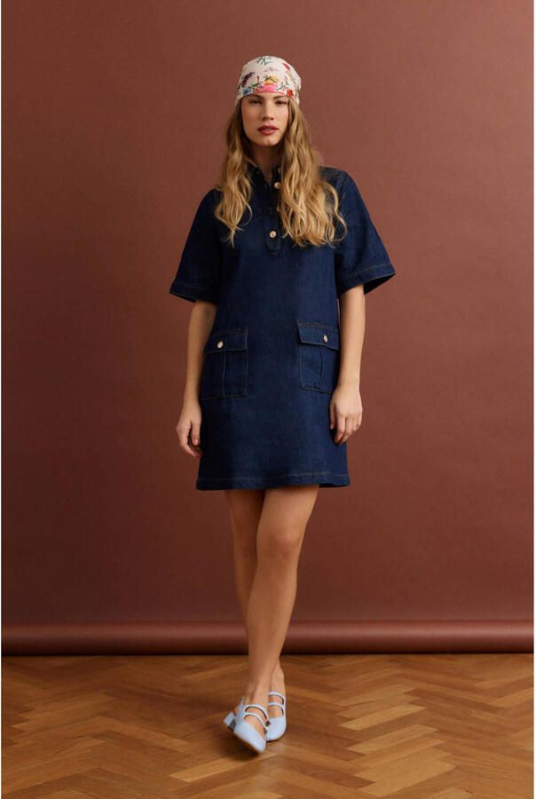 LOLALIZA denim spijkerjurk dark blue denim - Foto 2