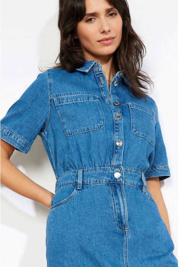 LOLALIZA denim spijkerjurk medium blue denim