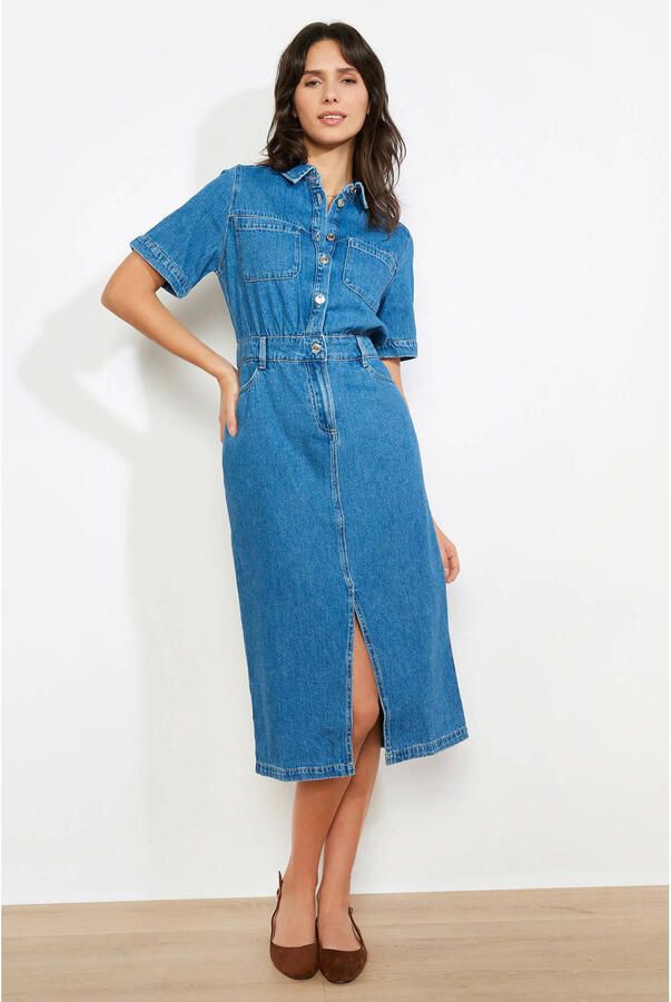 LOLALIZA denim spijkerjurk medium blue denim - Foto 2