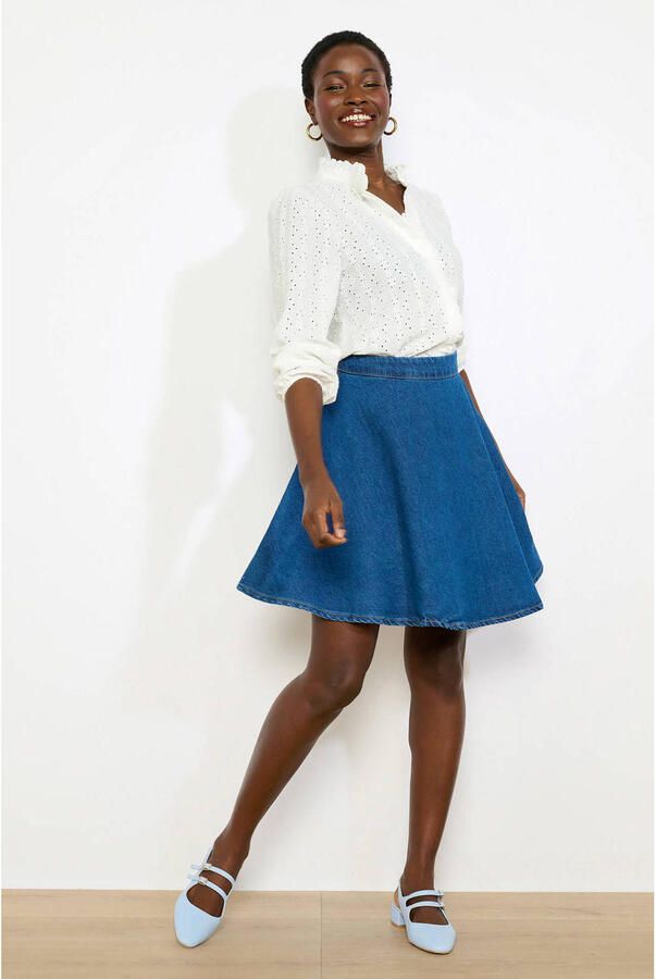 LOLALIZA denim spijkerrok dark blue denim
