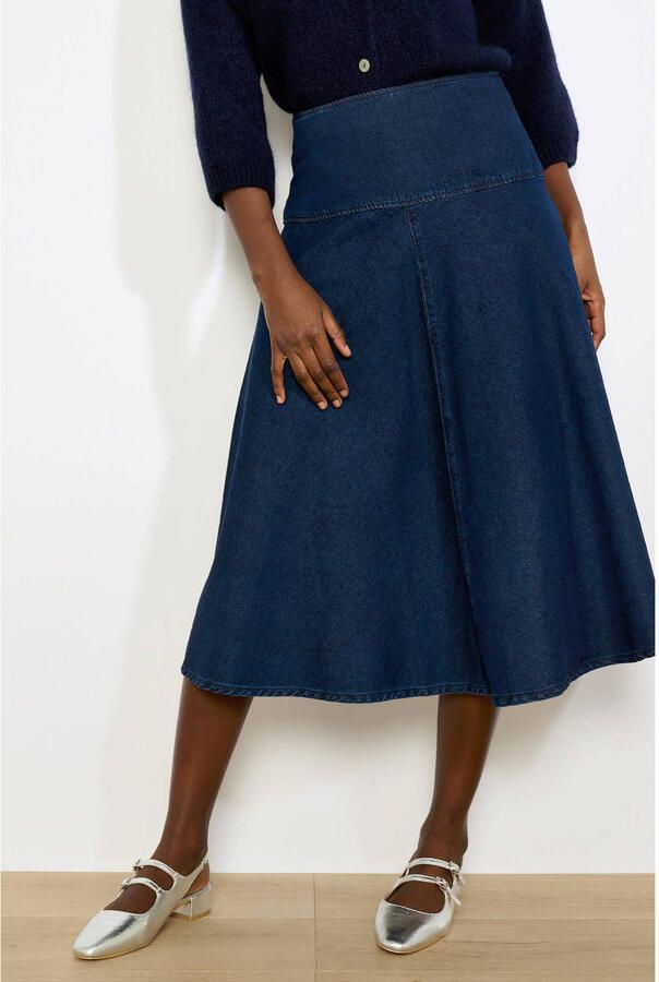 LOLALIZA denim spijkerrok dark blue denim