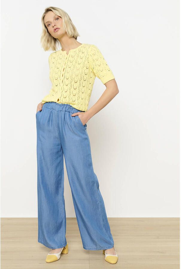 LOLALIZA denim wide leg high waist broek medium blue denim