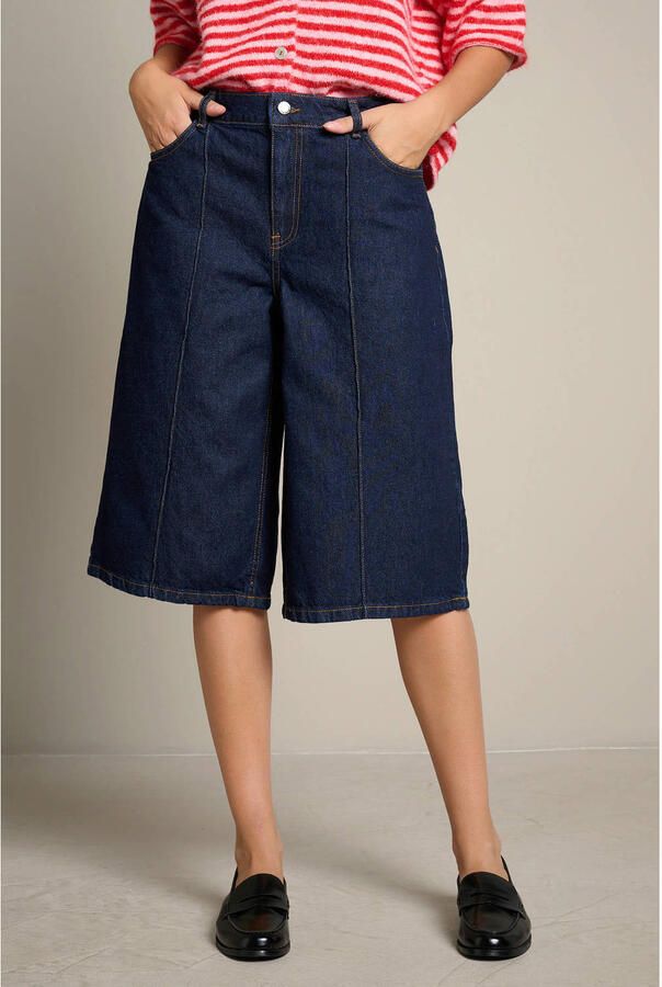 LOLALIZA denim wide leg jort donkerblauw