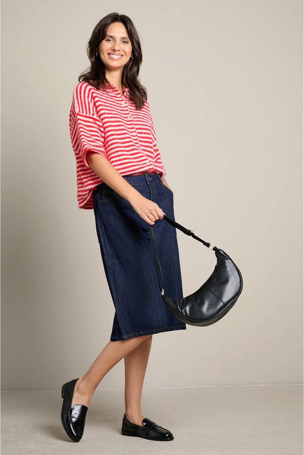 LOLALIZA denim wide leg jort donkerblauw - Foto 3