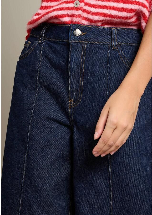 LOLALIZA denim wide leg jort donkerblauw - Foto 2