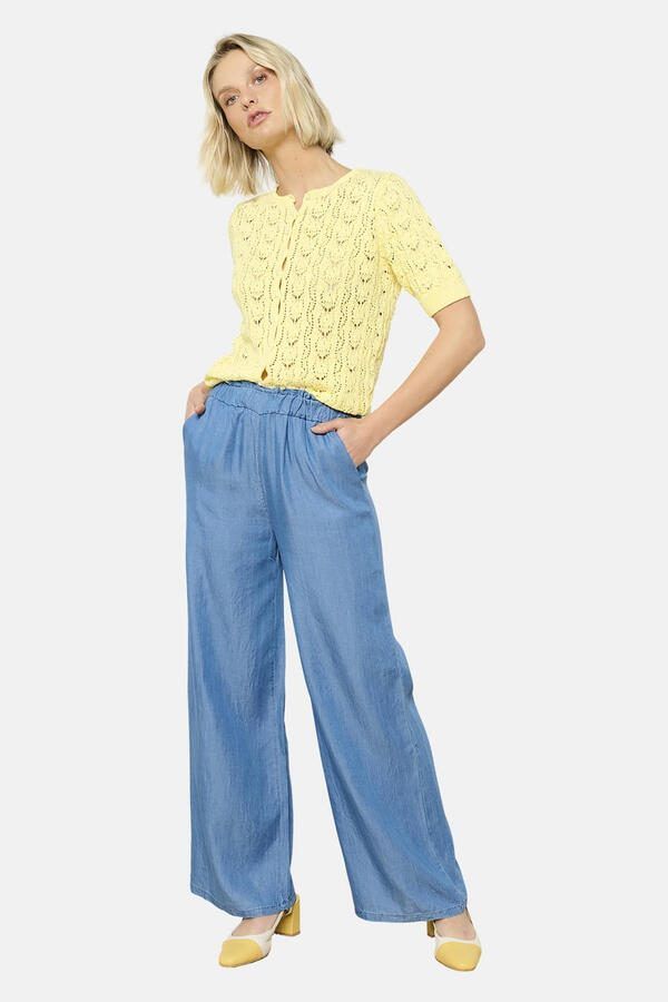LOLALIZA denim wide leg regular waist broek medium blue denim - Foto 2