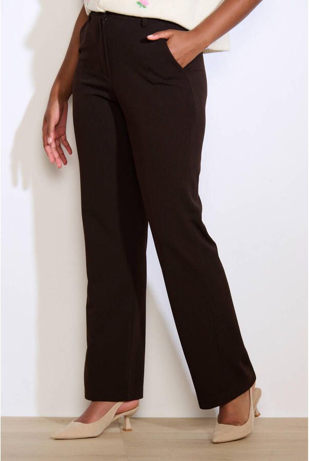 LOLALIZA flared regular waist broek bruin