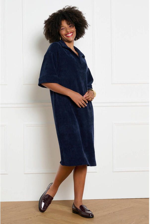 LOLALIZA fluwelen midi jurk blauw - Foto 2