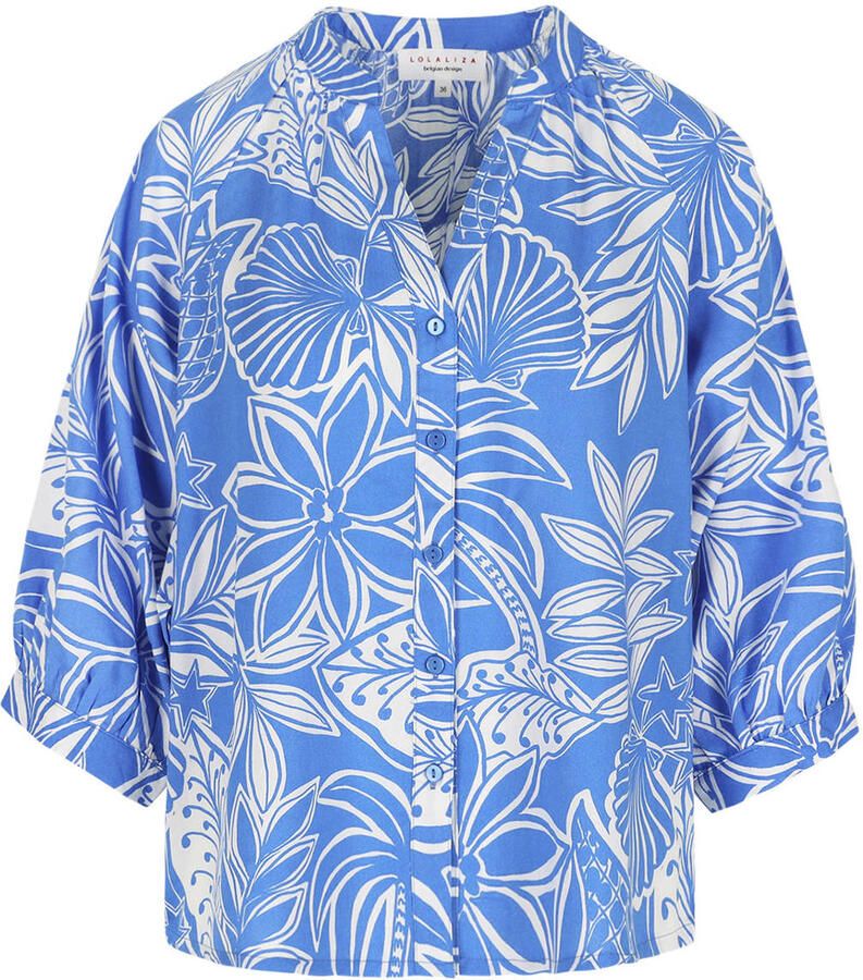 LOLALIZA gebloemde blouse blauw - Foto 2