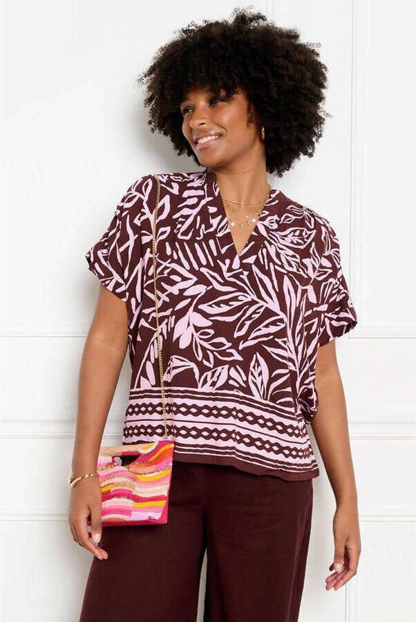 LOLALIZA gebloemde blouse bruin