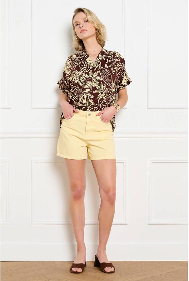 LOLALIZA gebloemde blouse donkerbruin - Foto 3