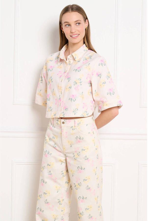 LOLALIZA gebloemde blouse ecru