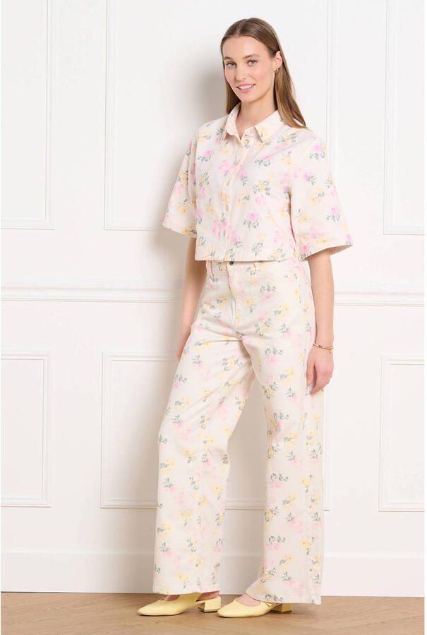 LOLALIZA gebloemde blouse ecru - Foto 3