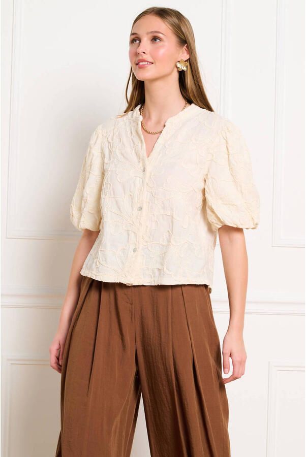 LOLALIZA gebloemde blouse ecru