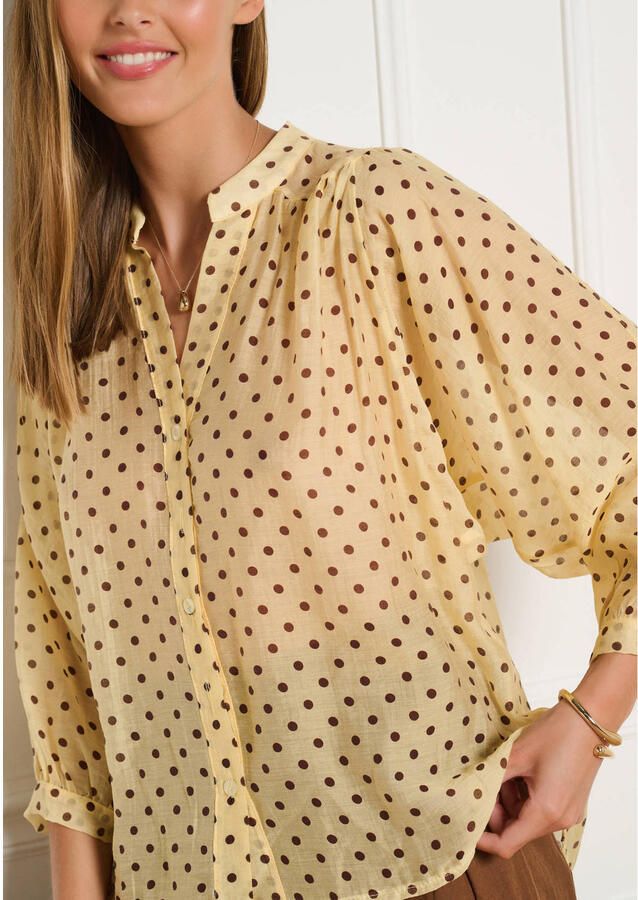 LOLALIZA blouse met stippen geel