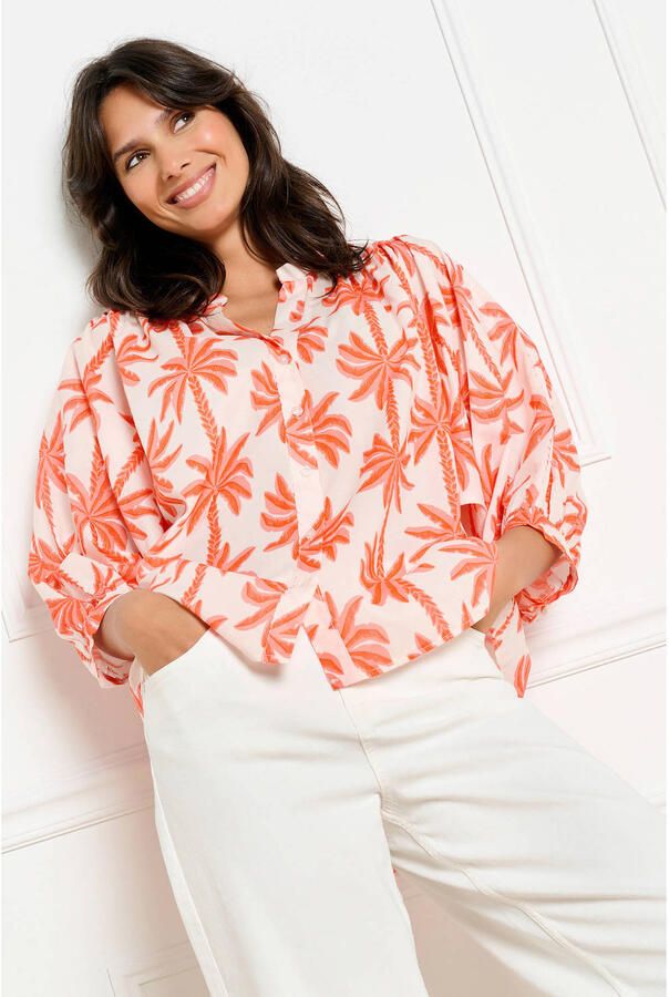 LOLALIZA gebloemde blouse oranje