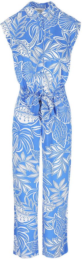 LOLALIZA gebloemde jumpsuit lichtblauw - Foto 3