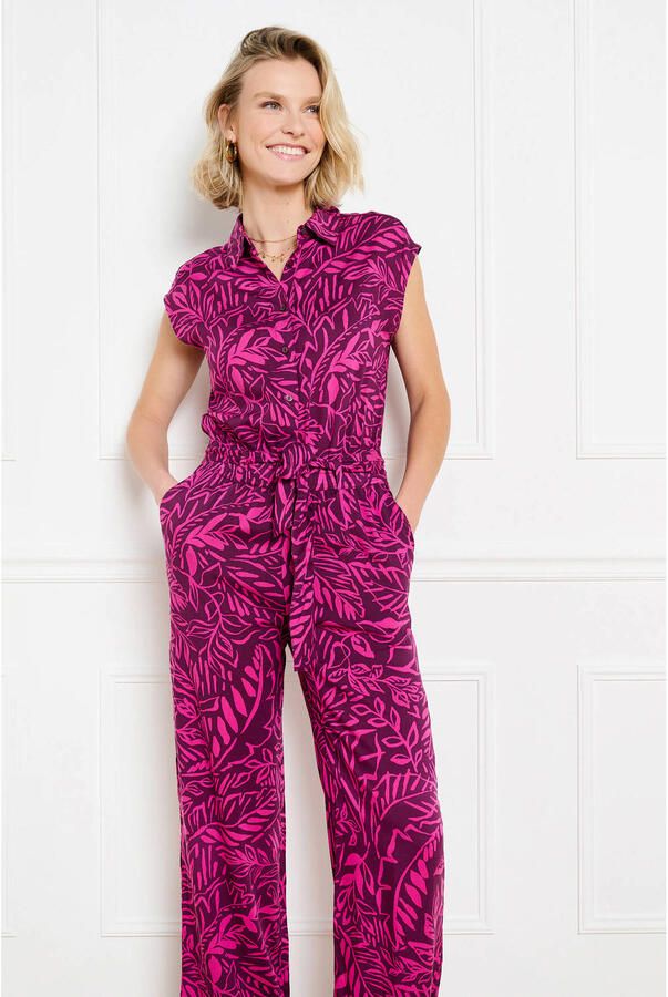 LOLALIZA gebloemde jumpsuit roze