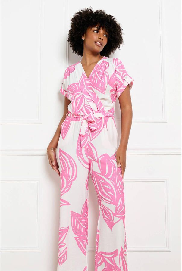 LOLALIZA gebloemde jumpsuit roze - Foto 2