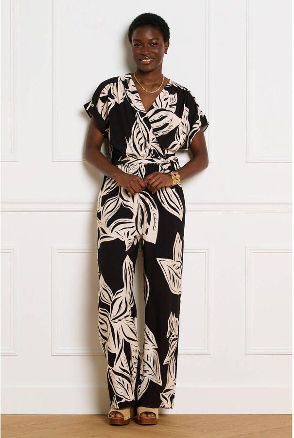 LOLALIZA gebloemde jumpsuit zwart - Foto 2
