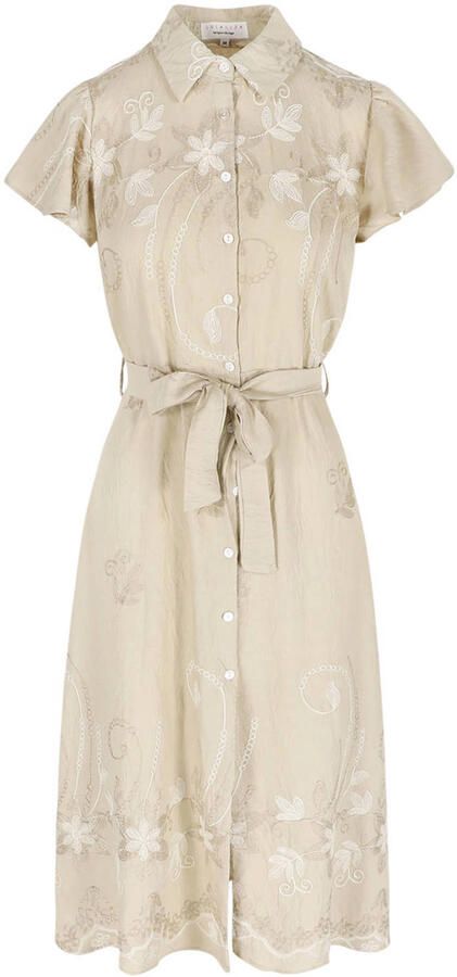 LOLALIZA gebloemde midi jurk beige - Foto 3