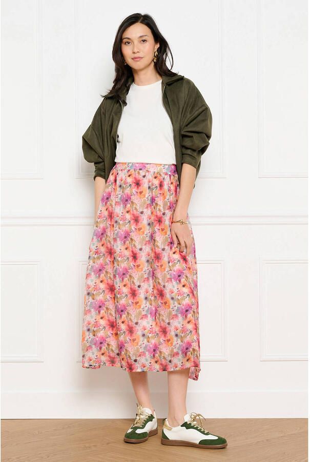 LOLALIZA gebloemde midi rok multi