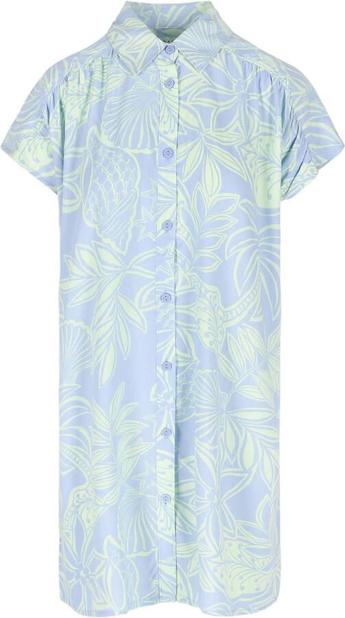 LOLALIZA gebloemde zomerblousejurk lichtblauw - Foto 3