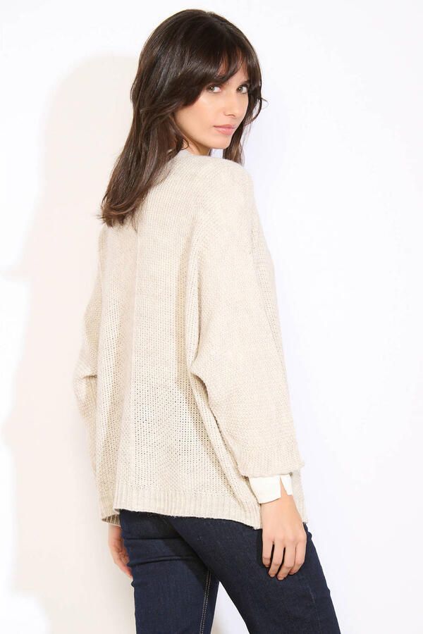 LOLALIZA gebreid vest beige - Foto 3