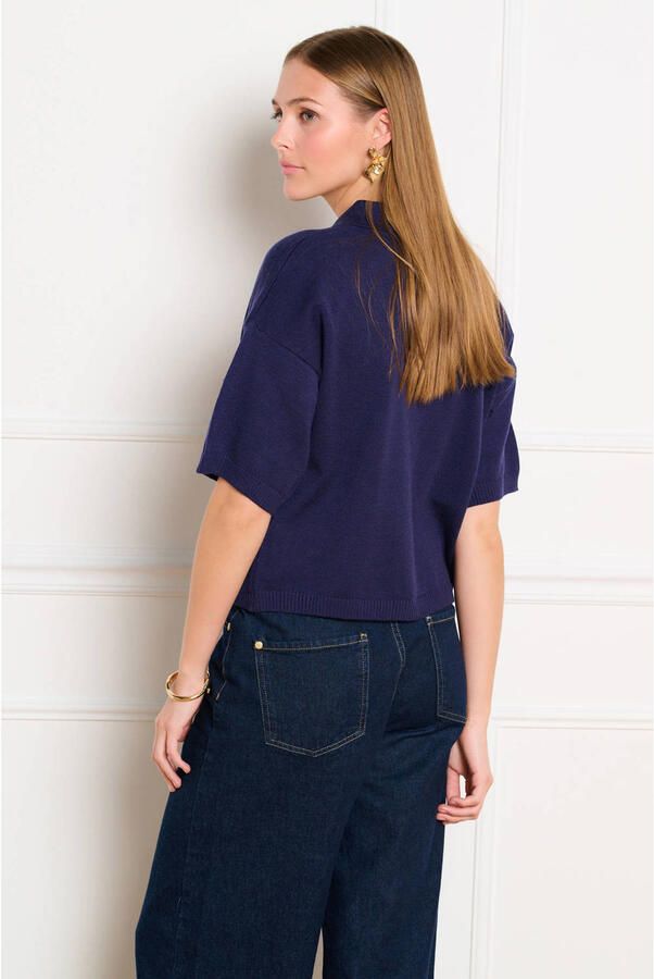 LOLALIZA gebreid vest donkerblauw - Foto 3